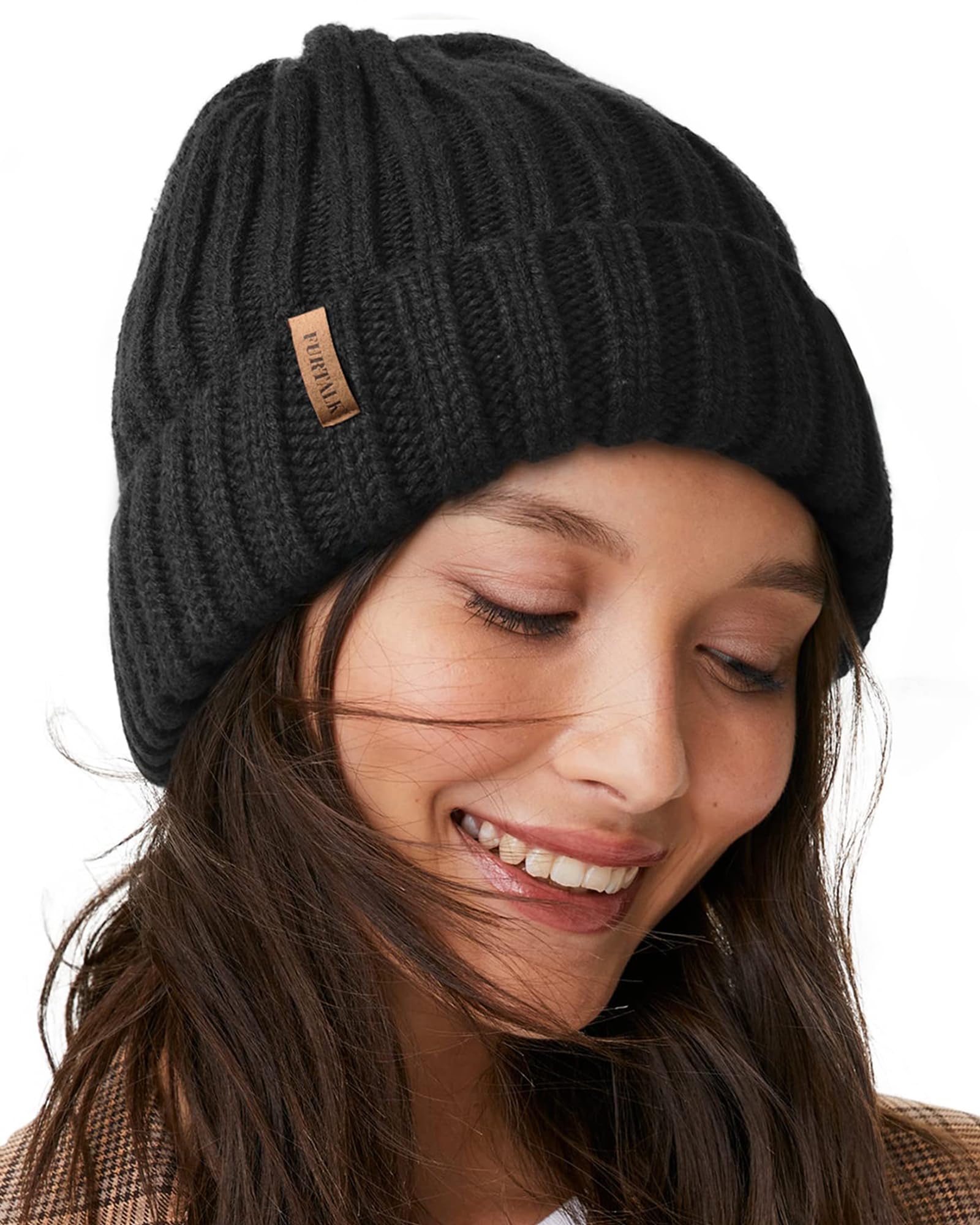 FURTALK Winter Hats for Women Fleece Lined Beanie Knit Chunky Womens Snow Cap